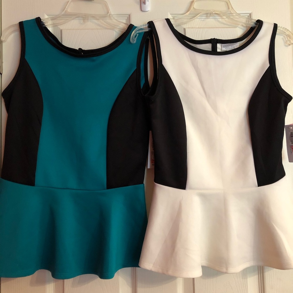 Peplum sleeveless shirts